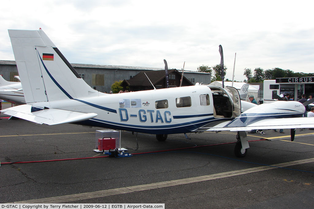 D-GTAC, Piper PA-34-220T Seneca III C/N 34-49385, exhibited at 2009 AeroExpo at Wycombe Air Park