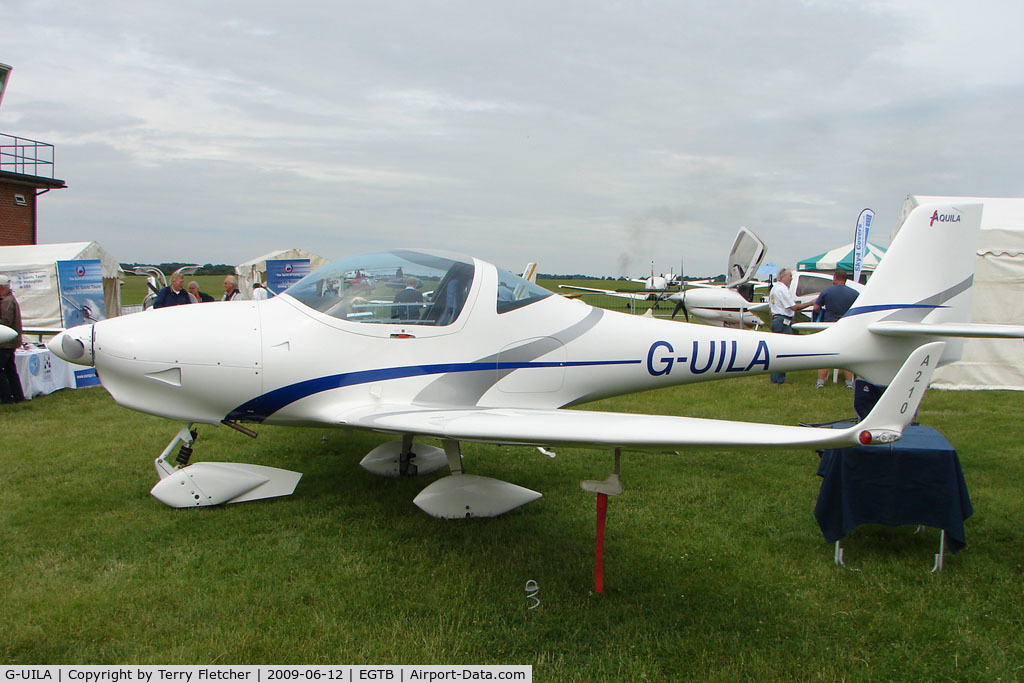 G-UILA, 2007 Aquila A210 (AT01) C/N AT01-165, Aquila AT01 exhibited at 2009 AeroExpo at Wycombe Air Park