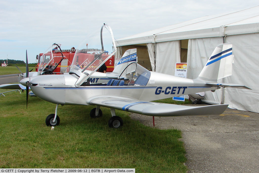 G-CETT, 2007 Cosmik EV-97 TeamEurostar UK C/N 3006, exhibited at 2009 AeroExpo at Wycombe Air Park