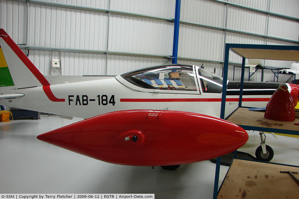 G-SIAI, 1978 SIAI-Marchetti SF-260W Warrior C/N 361, Hangared  at 2009 AeroExpo at Wycombe Air Park - wears FAB184 markings