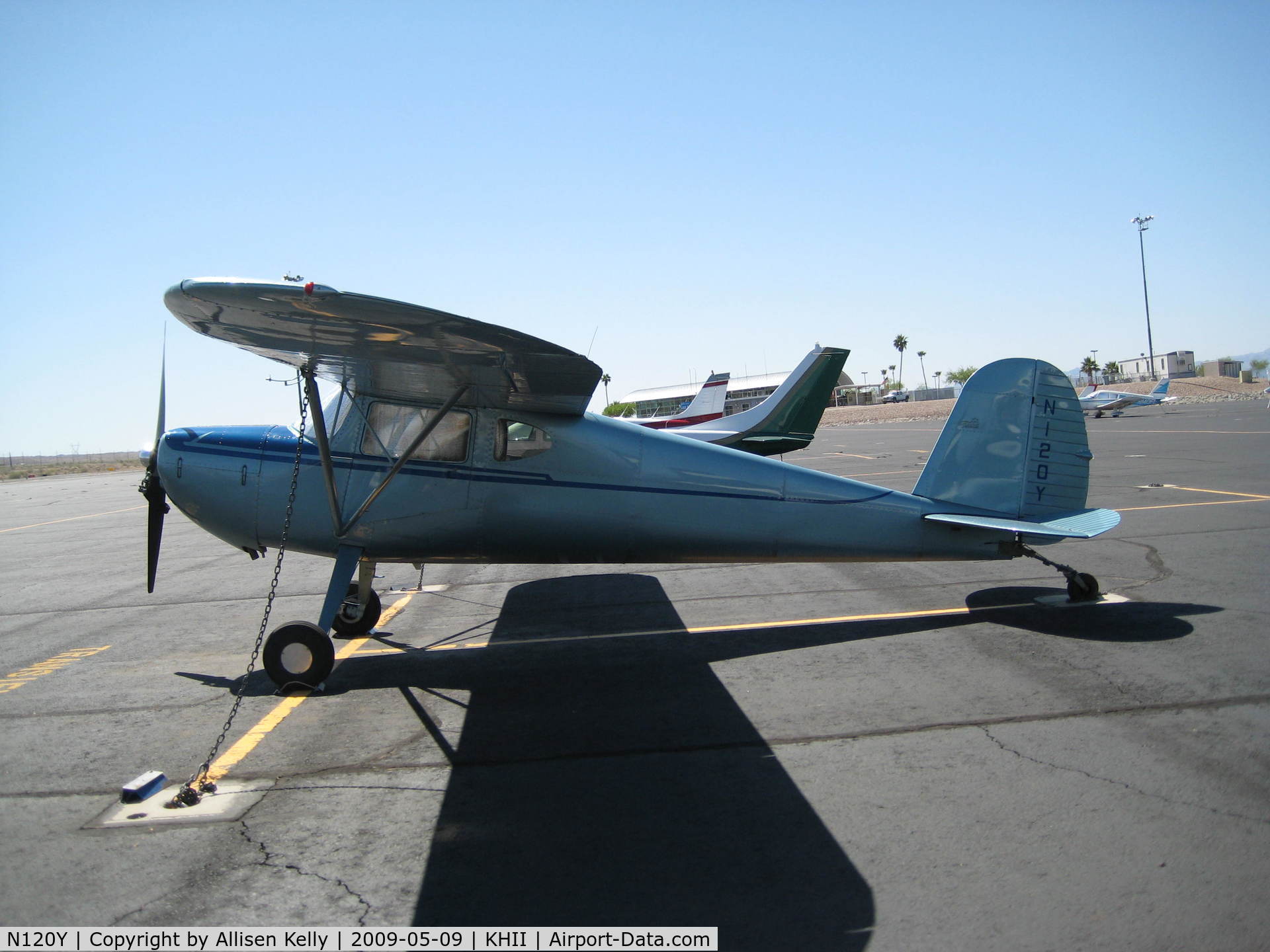N120Y, 1946 Cessna 120 C/N 9514, Tied Down