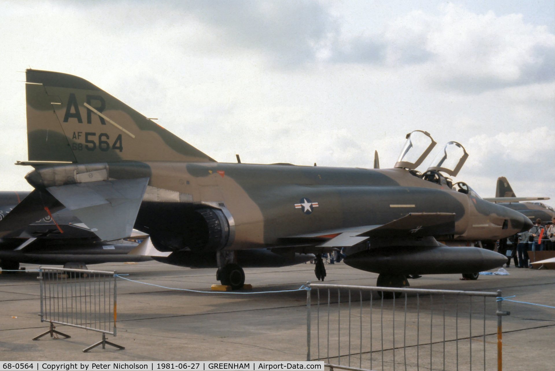 68-0564, 1968 McDonnell Douglas RF-4C Phantom II C/N 3451, RF-4C of 1 Tactical Reconnaissance Squadron/10 Tactical Reconnaissance Wing at the 1981 Intnl Air Tattoo at RAF Greenham Common.