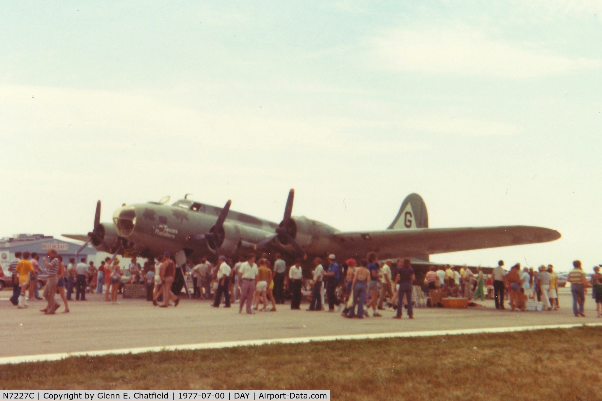 N7227C, 1944 Boeing B-17G Fortress C/N 32513, At the Dayton International Air Show.  Instamatic 110 print.
