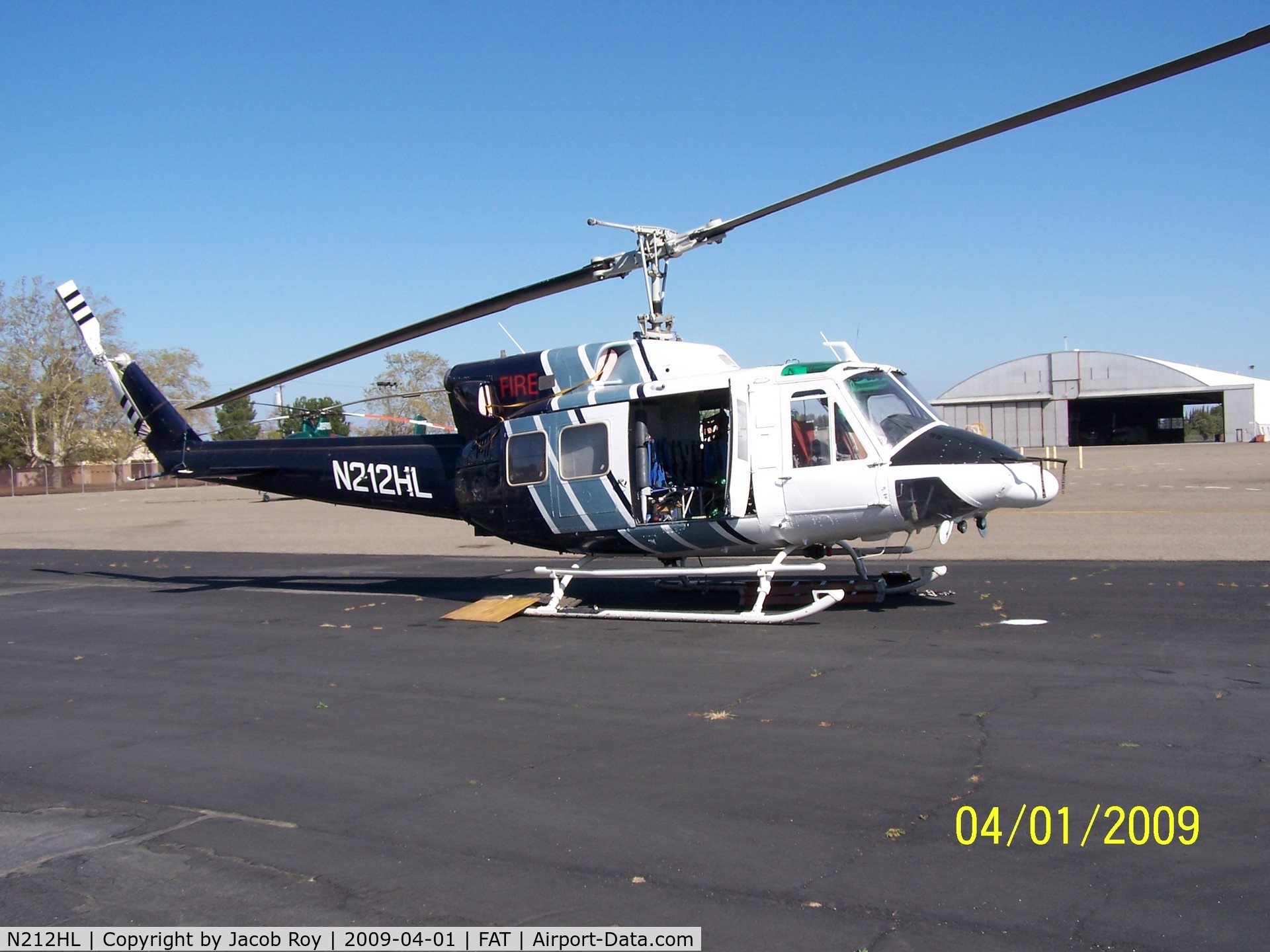 N212HL, 1974 Bell 212 C/N 30621, Sitting at Rodger's Helicopters in Fresno CA
