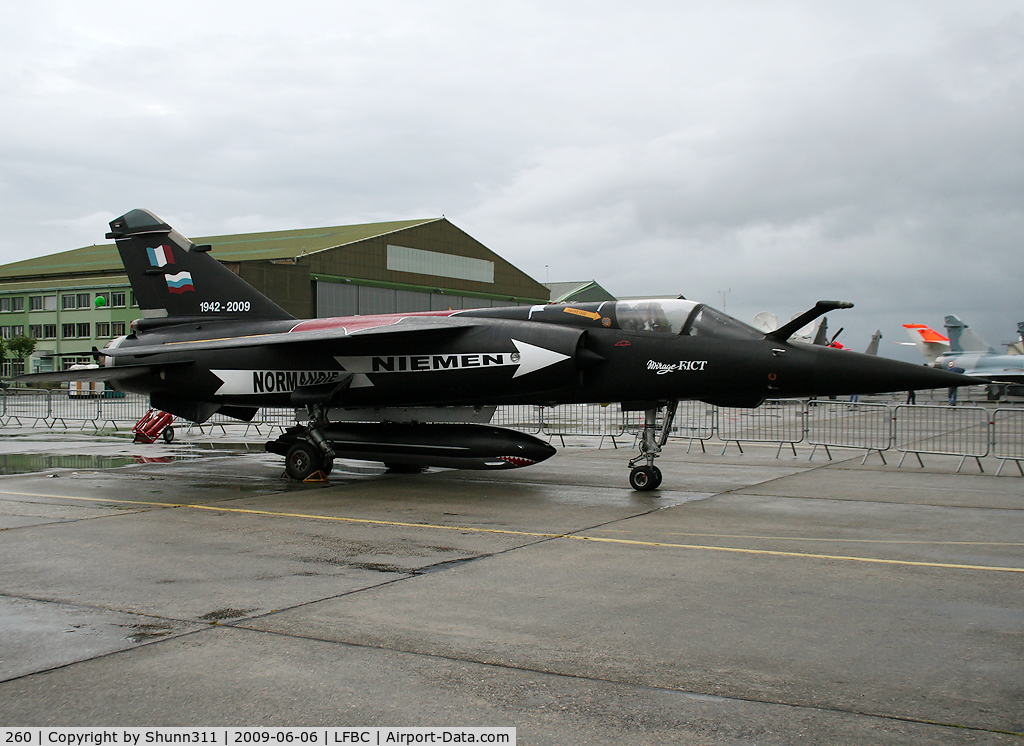 260, Dassault Mirage F.1CT C/N 260, Special 'Normandie-Niemen' c/s for this displayed Mirage F1CT @ LFBC Airshow 2009