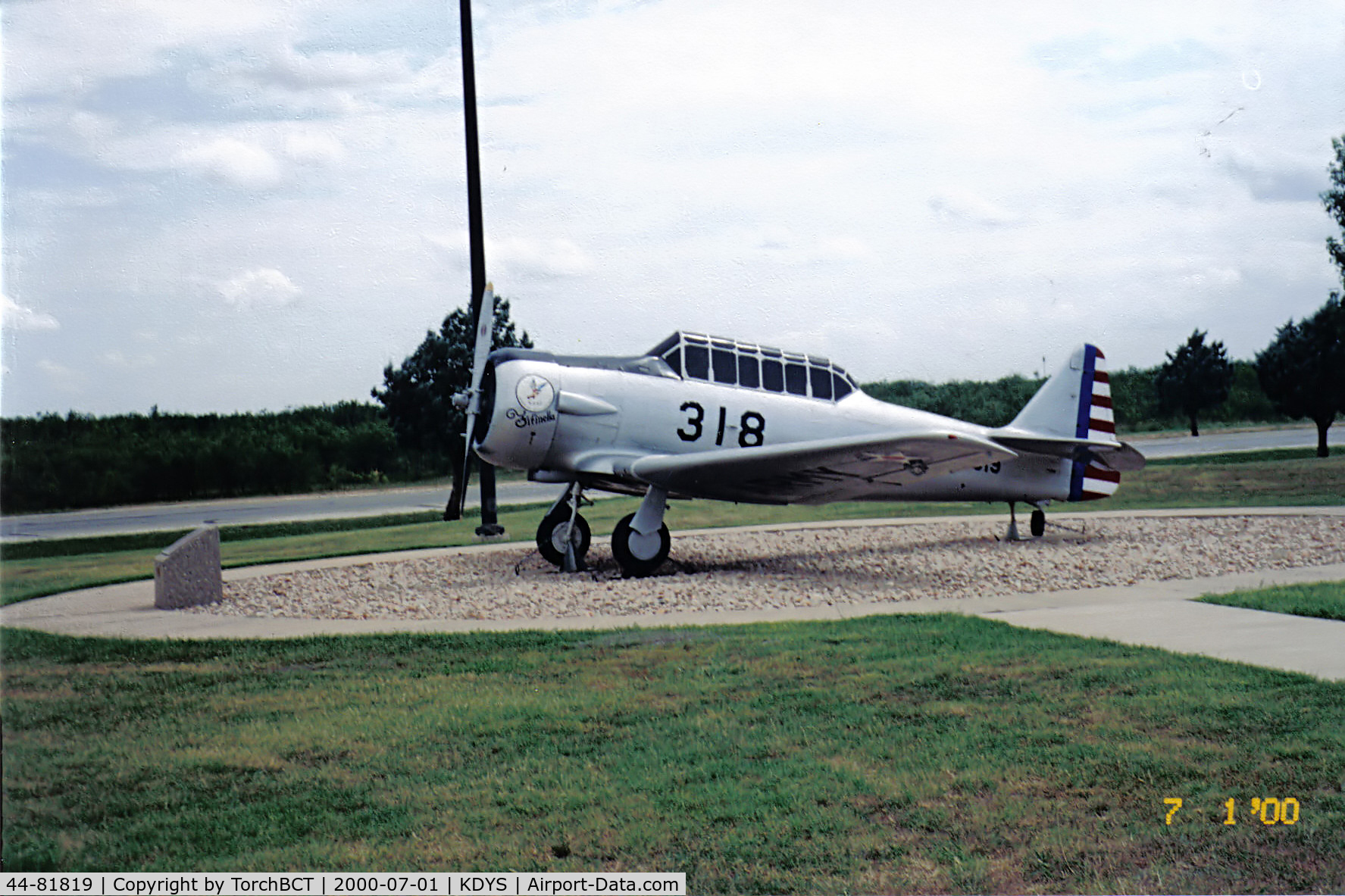 44-81819, 1944 North American AT-6F Texan C/N 121-42541, Texan on static at Dyess Linear Air Park