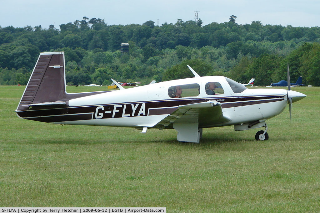 G-FLYA, 1989 Mooney M20J 201 C/N 24-3124, Visitor to 2009 AeroExpo at Wycombe Air Park