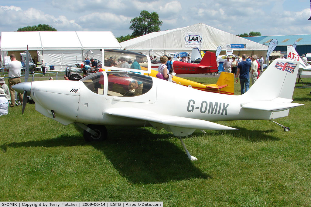 G-OMIK, 2001 Europa Monowheel C/N PFA 247-12991, exhibited at 2009 AeroExpo at Wycombe Air Park