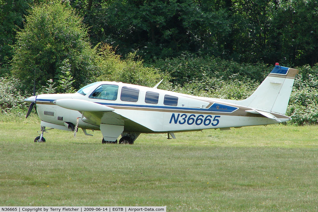 N36665, 1980 Beech A36 Bonanza 36 C/N E-1696, Visitor to 2009 AeroExpo at Wycombe Air Park