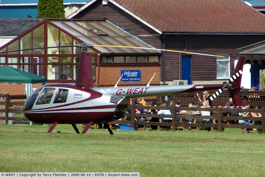 G-WEAT, 2009 Robinson R44 Raven II C/N 12722, Visitor to 2009 AeroExpo at Wycombe Air Park