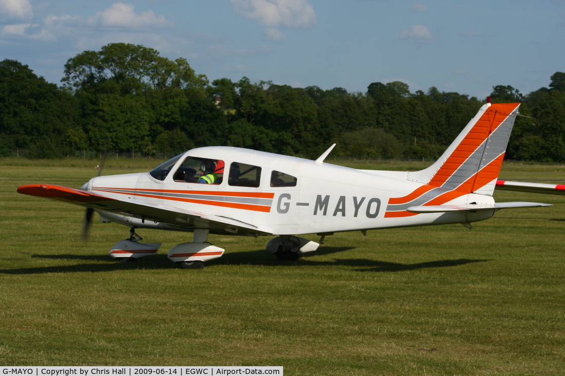 G-MAYO, 1977 Piper PA-28-161 Cherokee Warrior II C/N 28-7716278, visitor from Blackpool at the Cosford Air Show