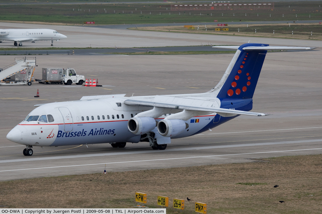 OO-DWA, 1997 British Aerospace Avro 146-RJ100 C/N E3308, Avro RJ100