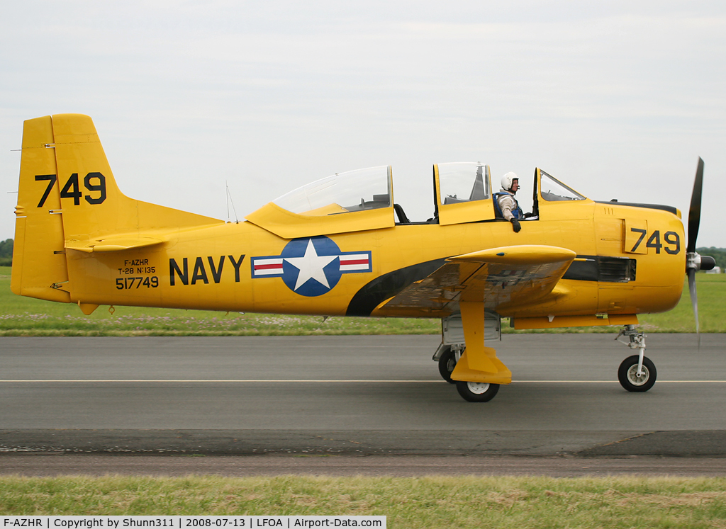 F-AZHR, North American T-28A Fennec C/N 174-602, Taxiing after his show during LFOA Airshow 2008
