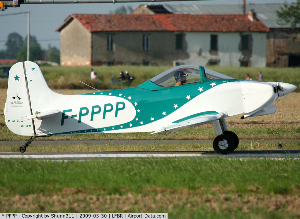 F-PPPP, 1969 Jurca MJ-2D Tempete C/N 26, Departing after LFBR Airshow 2009