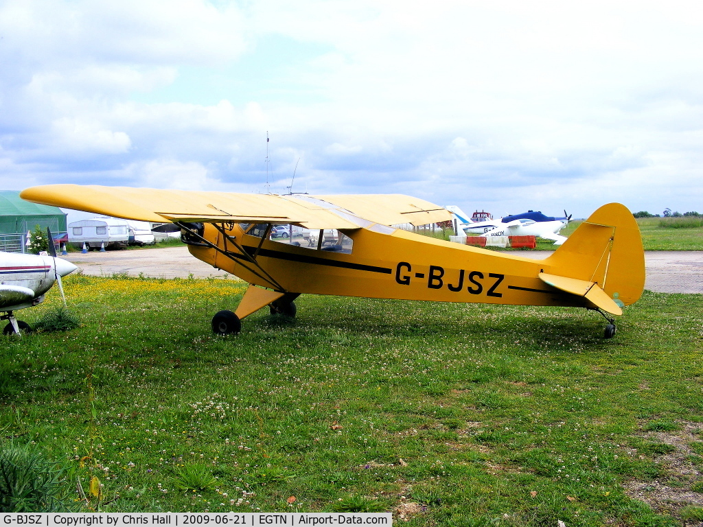 G-BJSZ, 1944 Piper L-4H Grasshopper (J3C-65D) C/N 11874, at Enstone Airfield, Previous ID: D-EHID