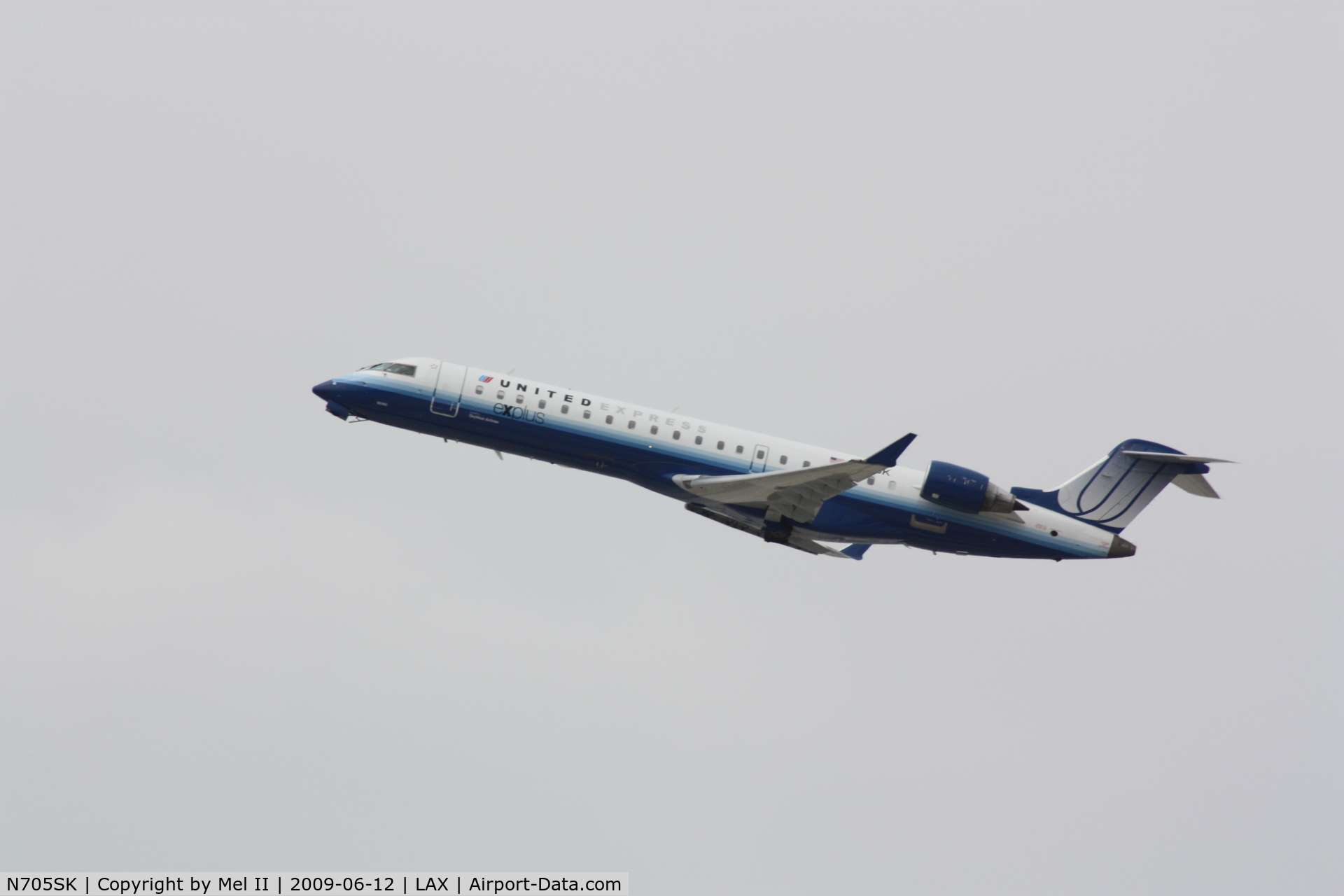 N705SK, 2004 Bombardier CRJ-701 (CL-600-2C10) Regional Jet C/N 10145, SKW6483 - KLAX-CYVR - Departing RWY 25R