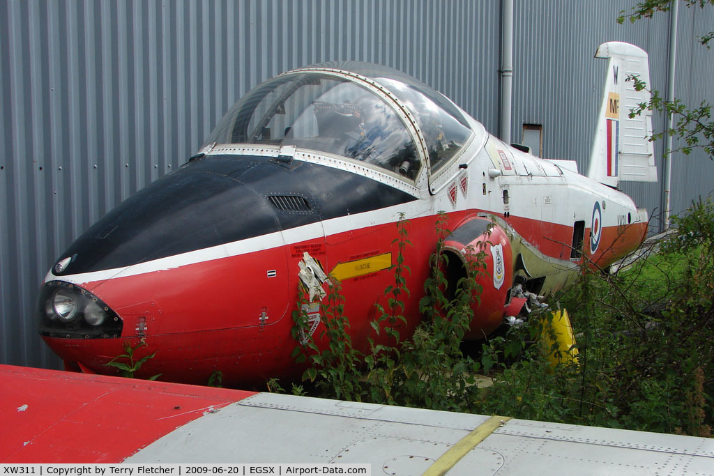 XW311, 1970 BAC 84 Jet Provost T.5 C/N EEP/JP/975, Dismantled Jet Provost T5 at North Weald on 2009 Air Britain Fly-in Day 1