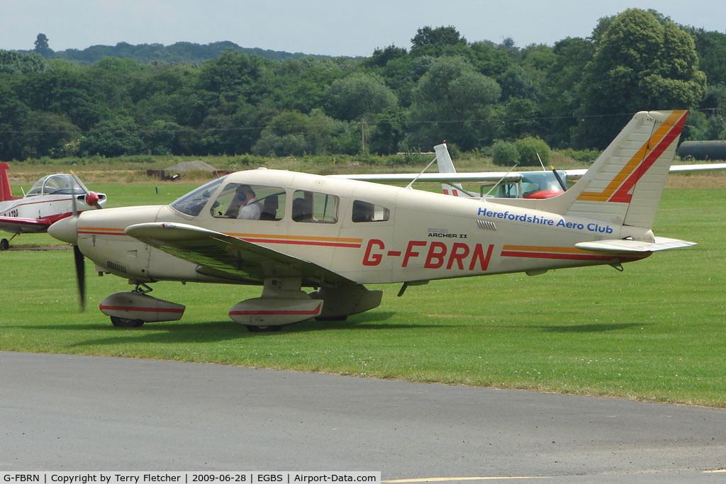 G-FBRN, 1982 Piper PA-28-181 Cherokee Archer II C/N 28-8290166, Piper at Shobdon on the Day of the 2009 LAA Regional Strut Fly-in