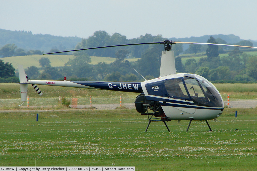 G-JHEW, 1987 Robinson R22 Beta C/N 0672, R22 at Shobdon on the Day of the 2009 LAA Regional Strut Fly-in