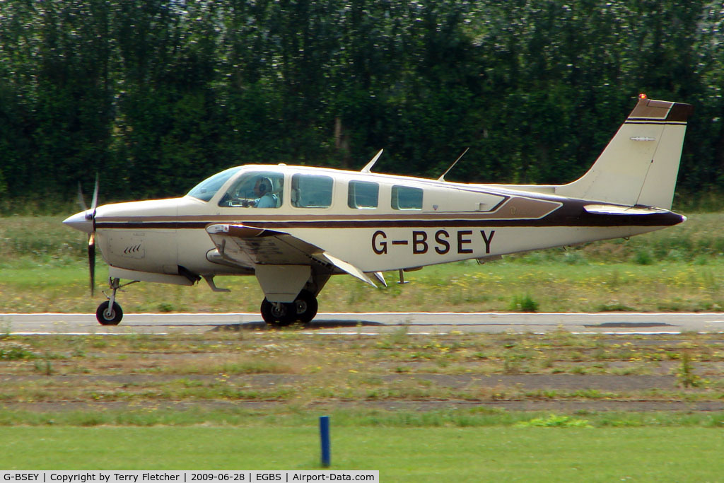 G-BSEY, 1981 Beech A36 Bonanza 36 C/N E-1873, Beech A36 at Shobdon on the Day of the 2009 LAA Regional Strut Fly-in