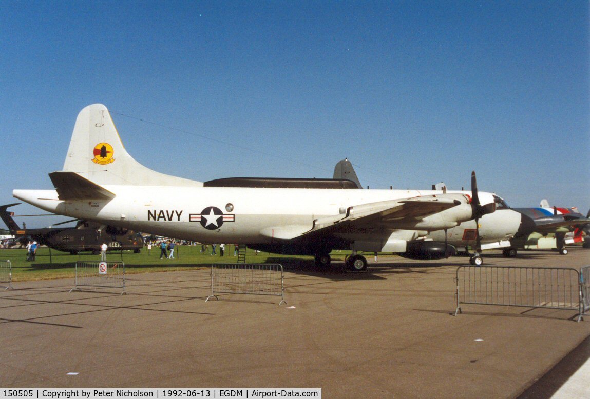 150505, Lockheed EP-3E Deepwell C/N 185-5031, EP-3E Orion of VQ-2 at the 1992 Air Tattoo Intnl at Boscombe Down.