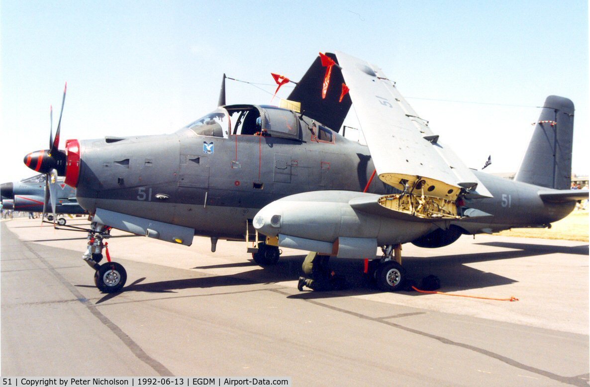 51, Breguet Br.1050 Alize C/N 51, Alize 51 of French Aeronavale's 4 Flotille at the 1992 Air Tattoo Intnl at Boscombe Down.