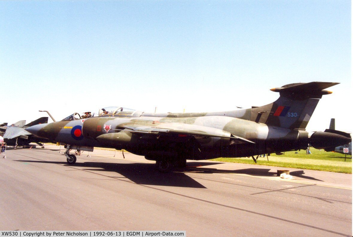 XW530, 1970 Hawker Siddeley Buccaneer S.2B C/N B3-06-69, Buccaneer S.2B, callsign Embassy 15, of 12 Squadron at the 1992 Air Tattoo Intnl at Boscombe Down.