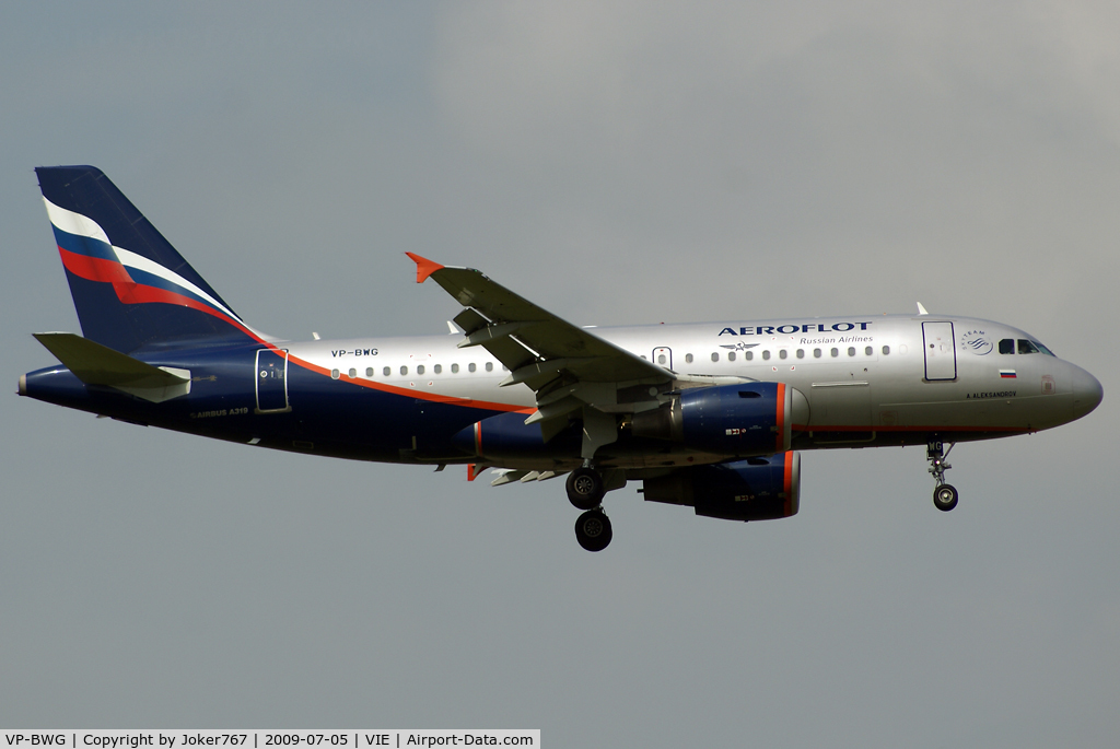 VP-BWG, 2003 Airbus A319-111 C/N 2093, Aeroflot Airbus A319-111