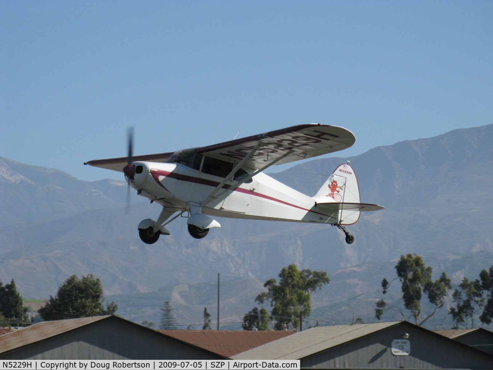 N5229H, 1949 Piper PA-16 Clipper C/N 16-33, 1949 Piper PA-16 CLIPPER 'Little Devil', Lycoming O-290 135 Hp, takeoff climb Rwy 22