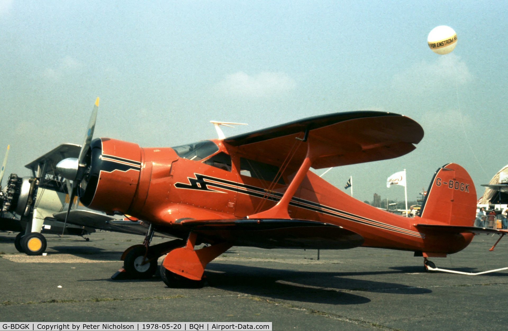 G-BDGK, 1941 Beech UC-43 Traveler C/N 4920, Beech Staggerwing on display at the 1978 Biggin Hill Air Fair.