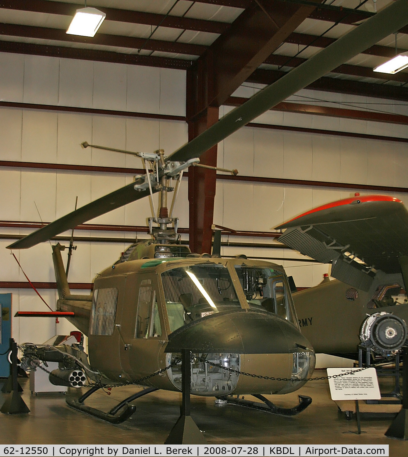 62-12550, 1962 Bell UH-1B Iroquois C/N 708, Having served in Vietnam, this helicopter has earned retirement at the New England Air Museum.
