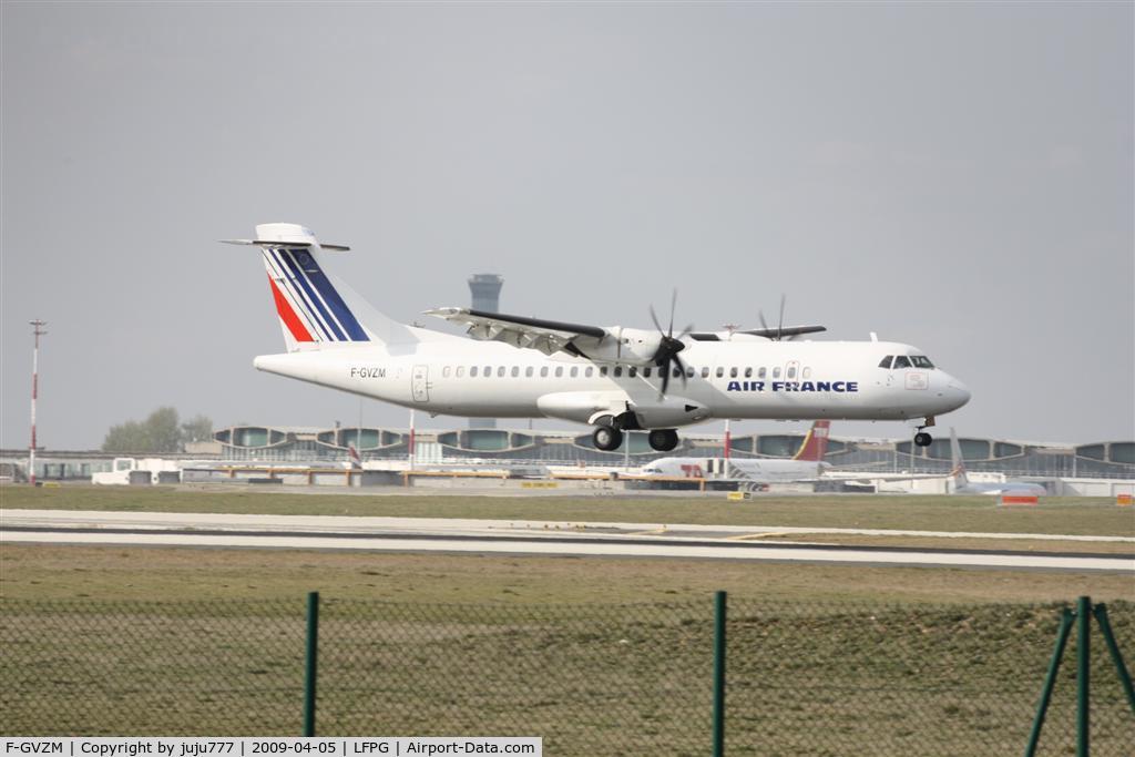 F-GVZM, 1999 ATR 72-212A C/N 590, on landing at CDG whis new paint