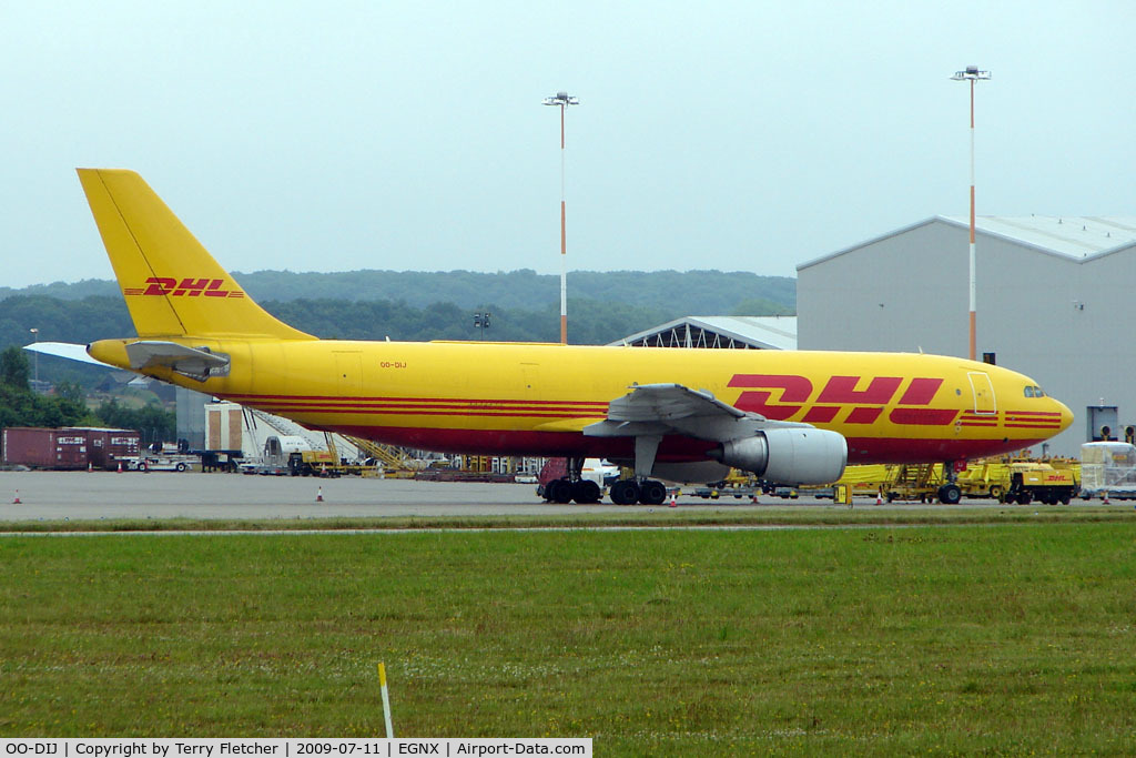 OO-DIJ, 1982 Airbus A300B4-103(F) C/N 189, DHL A300F at East Midlands UK