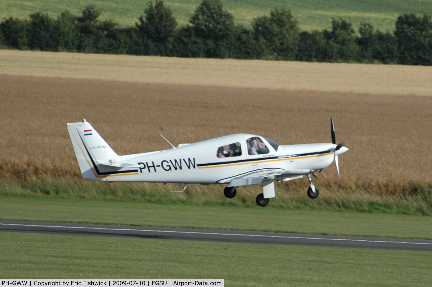 PH-GWW, Ruschmeyer R90-230RG C/N 014, PH-GWW departing Duxford Airport