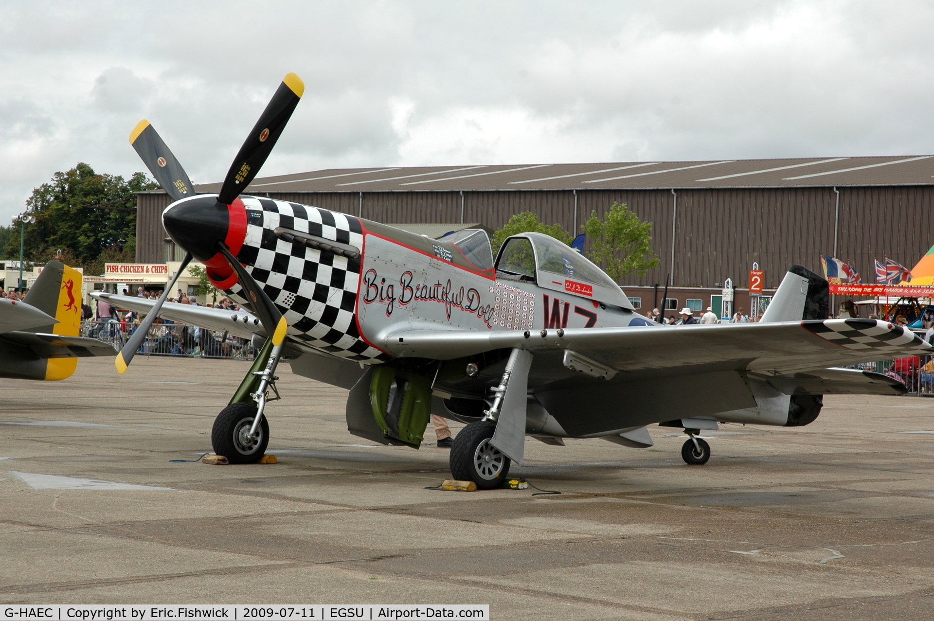 G-HAEC, 1951 Commonwealth CA-18 Mustang 22 (P-51D) C/N CACM-192-1517, 'Big Beautiful Doll' at Duxford Flying Legends July 09