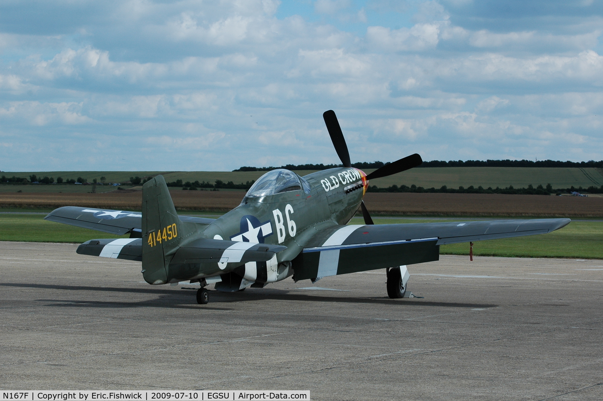 N167F, 1944 North American P-51D Mustang C/N 122-40417, 'Old Crow' at Duxford Flying Legends Air Show July 09