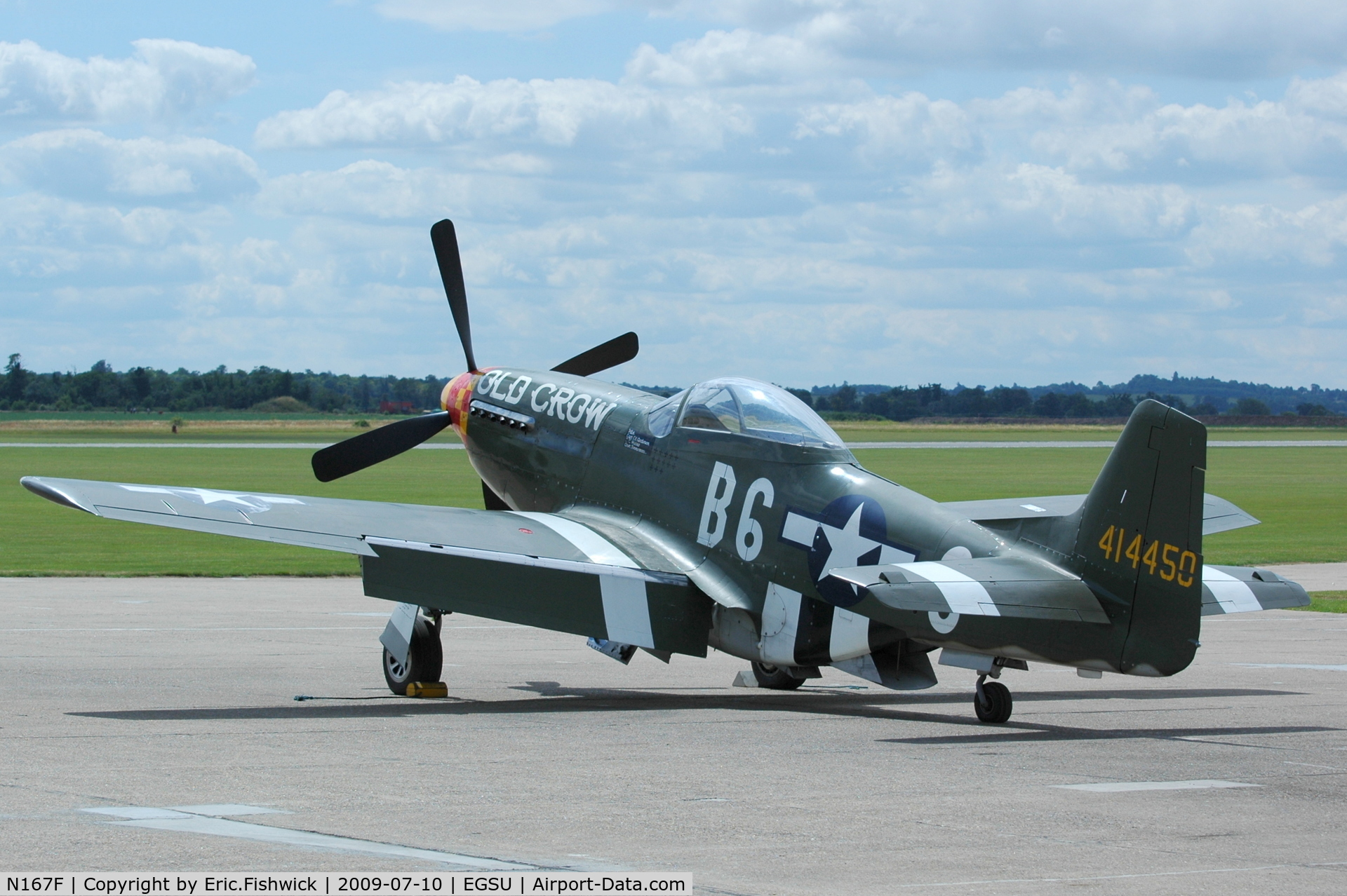 N167F, 1944 North American P-51D Mustang C/N 122-40417, 'Old Crow' at Duxford Flying Legends Air Show July 09