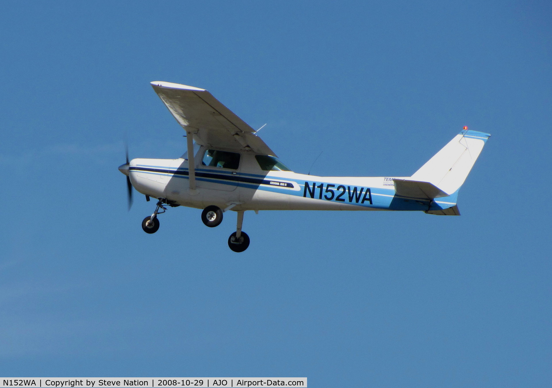 N152WA, 1979 Cessna 152 C/N 15283845, TEMCO International flying school 1979 Cessna 152 climbs out @ 