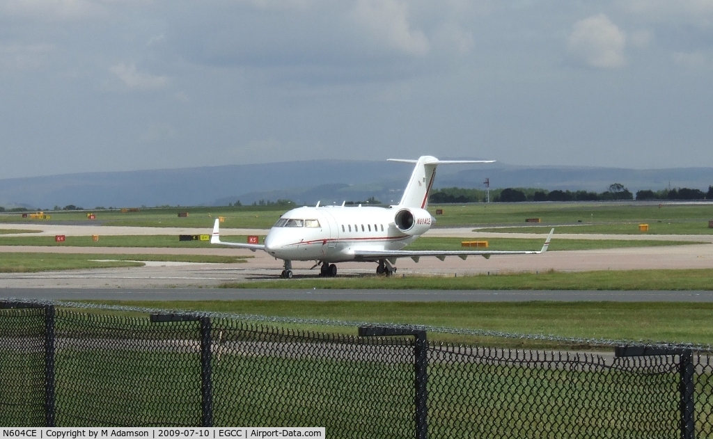 N604CE, 2000 Bombardier Challenger 604 (CL-600-2B16) C/N 5446, Parked at Manchester International (UK)
