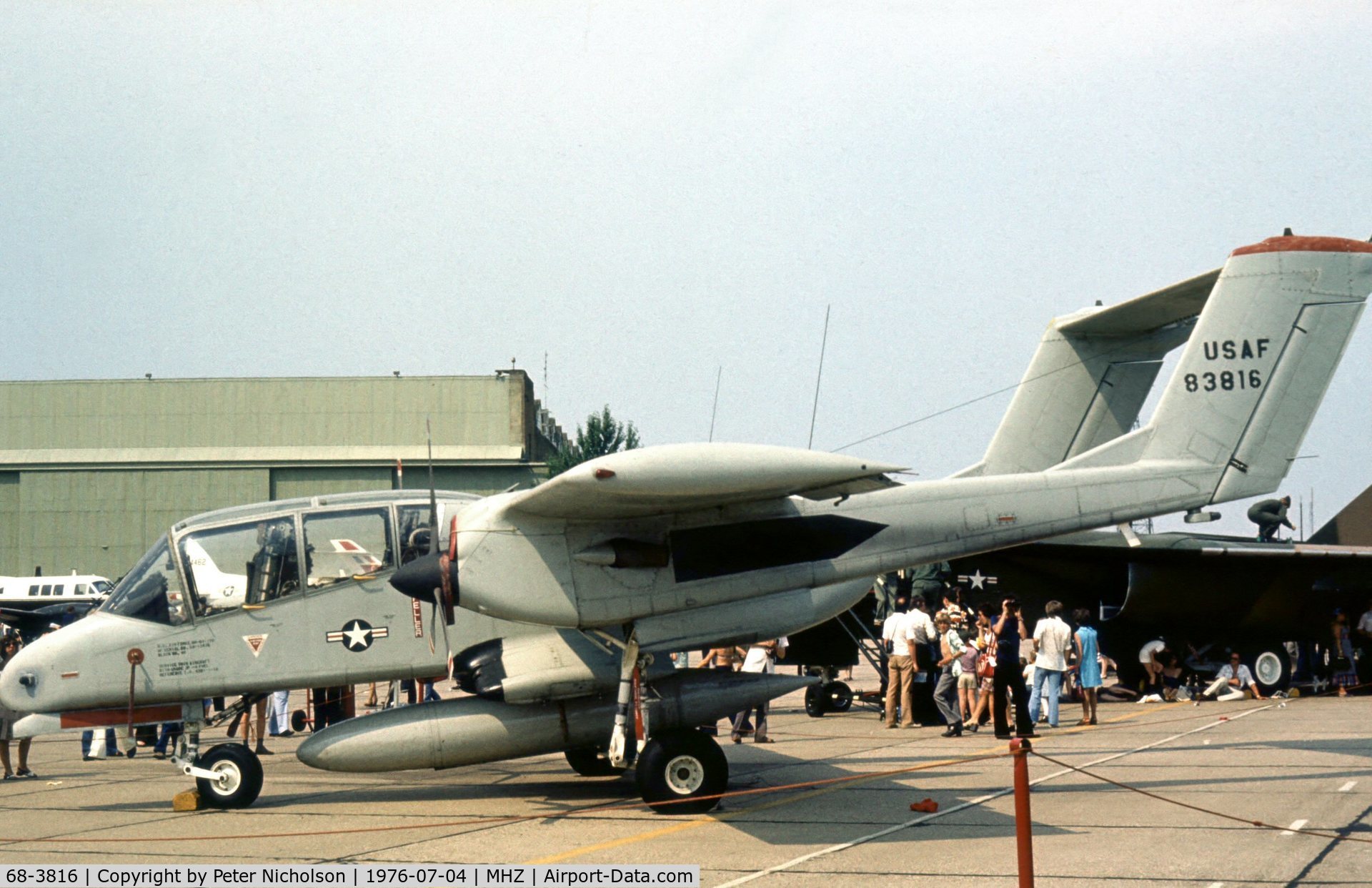 68-3816, 1968 North American Rockwell OV-10A Bronco C/N 321-142, OV-10A Bronco of the 601st Tactical Control Wing on display at the 1976 Mildenhall Air Fete.