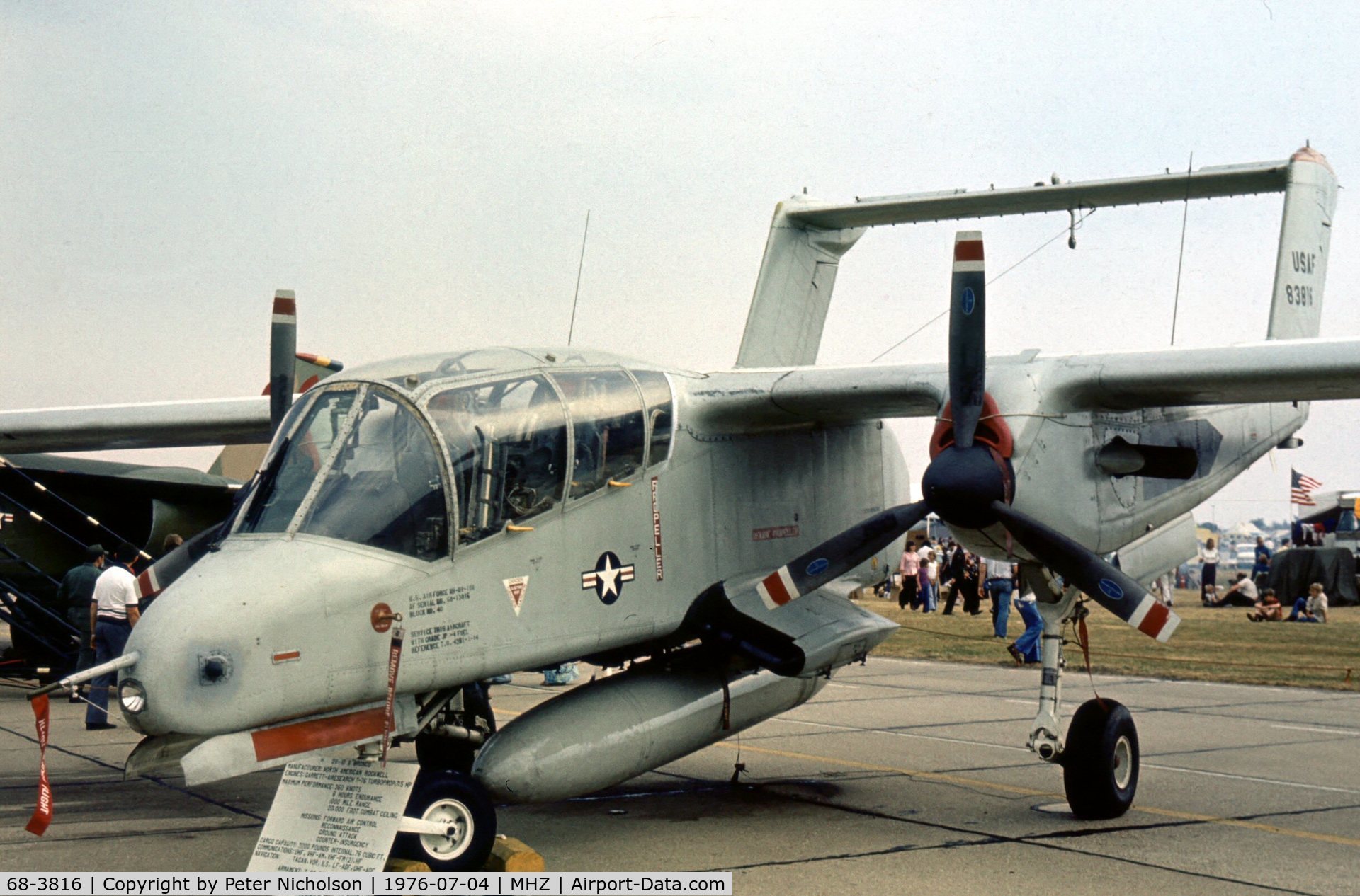 68-3816, 1968 North American Rockwell OV-10A Bronco C/N 321-142, Another view of the 601 TCW OV-10A Bronco at the 1976 Mildenhall Air Fete.