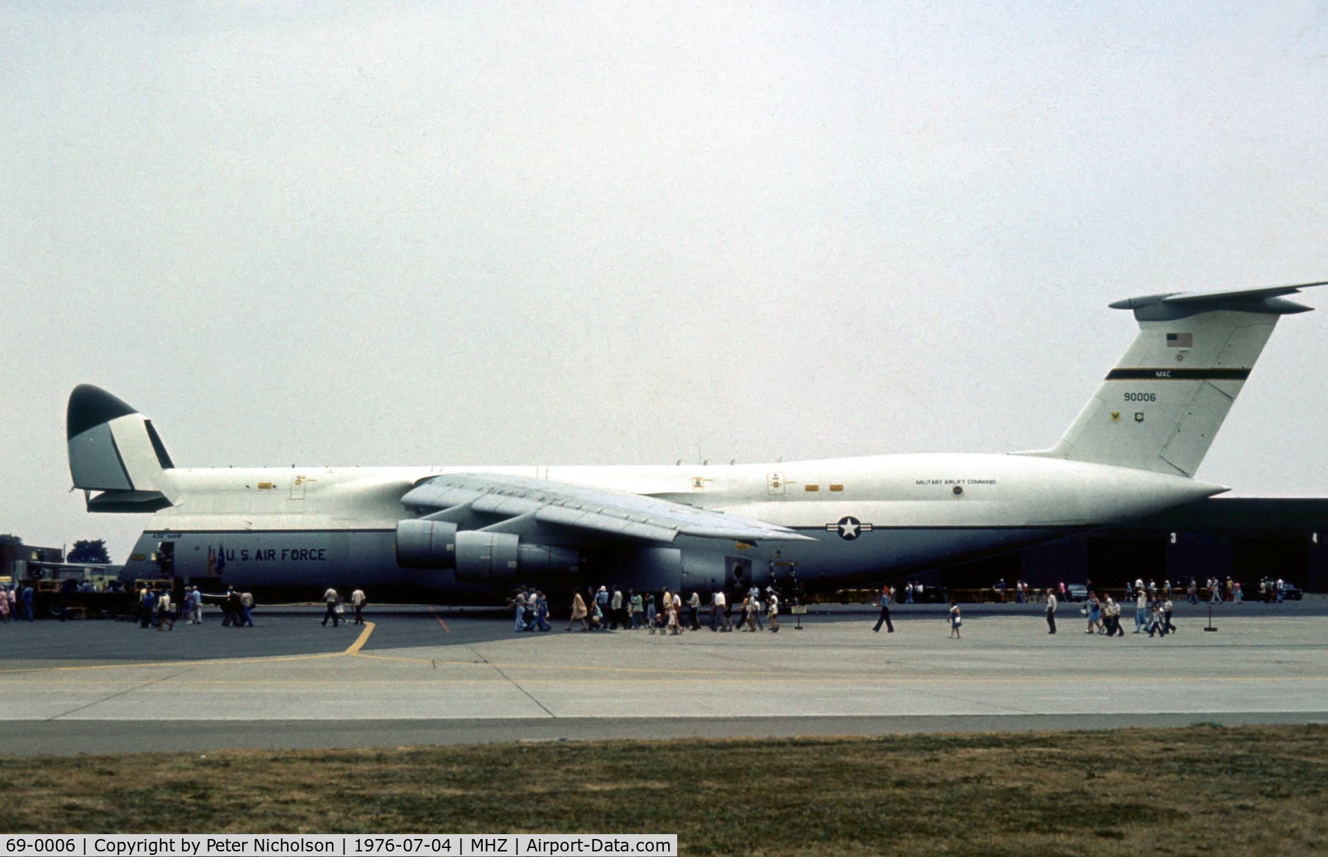 69-0006, 1969 Lockheed C-5A Galaxy C/N 500-0037, C-5A Galaxy of 436th Military Airlift Wing at the 1976 Mildenhall Air Fete.