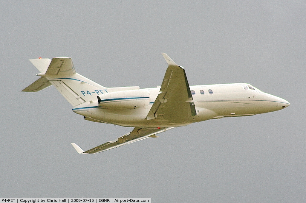 P4-PET, 2008 Hawker Beechcraft 900XP C/N HA-0035, departing from Hawarden