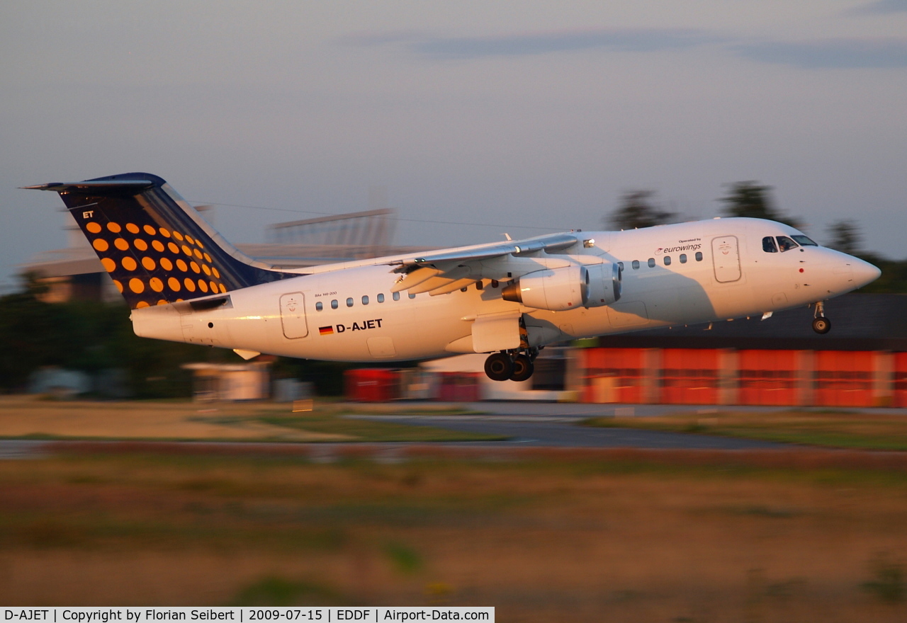 D-AJET, 1991 British Aerospace BAe.146-200 C/N E2201, powering down 18