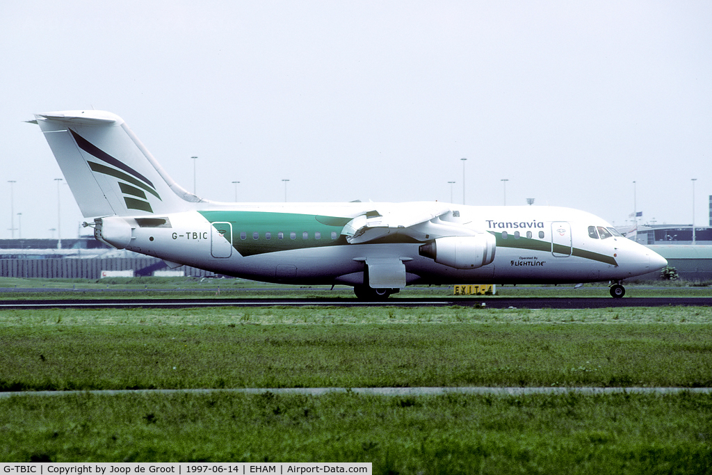 G-TBIC, 1984 British Aerospace BAe.146-200 C/N E2025, Short term lease for the 1997 summer season.