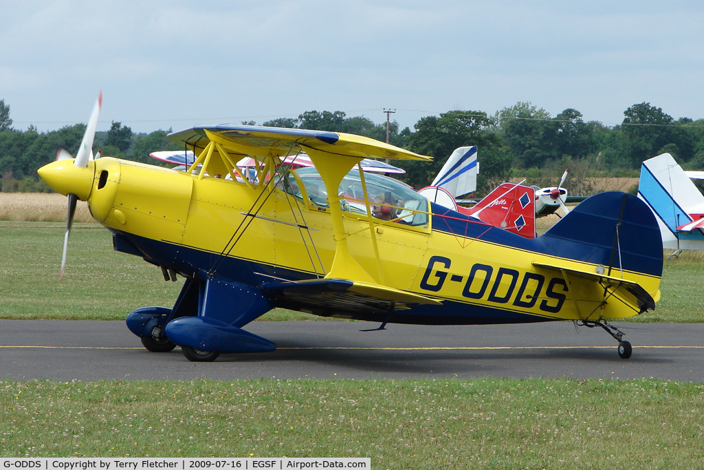 G-ODDS, 1980 Aerotek Pitts S-2A Special C/N 2225, Pitts S-2A competing in the 2009 Mazda Aerobatic Championships held at Peterborough Conington
