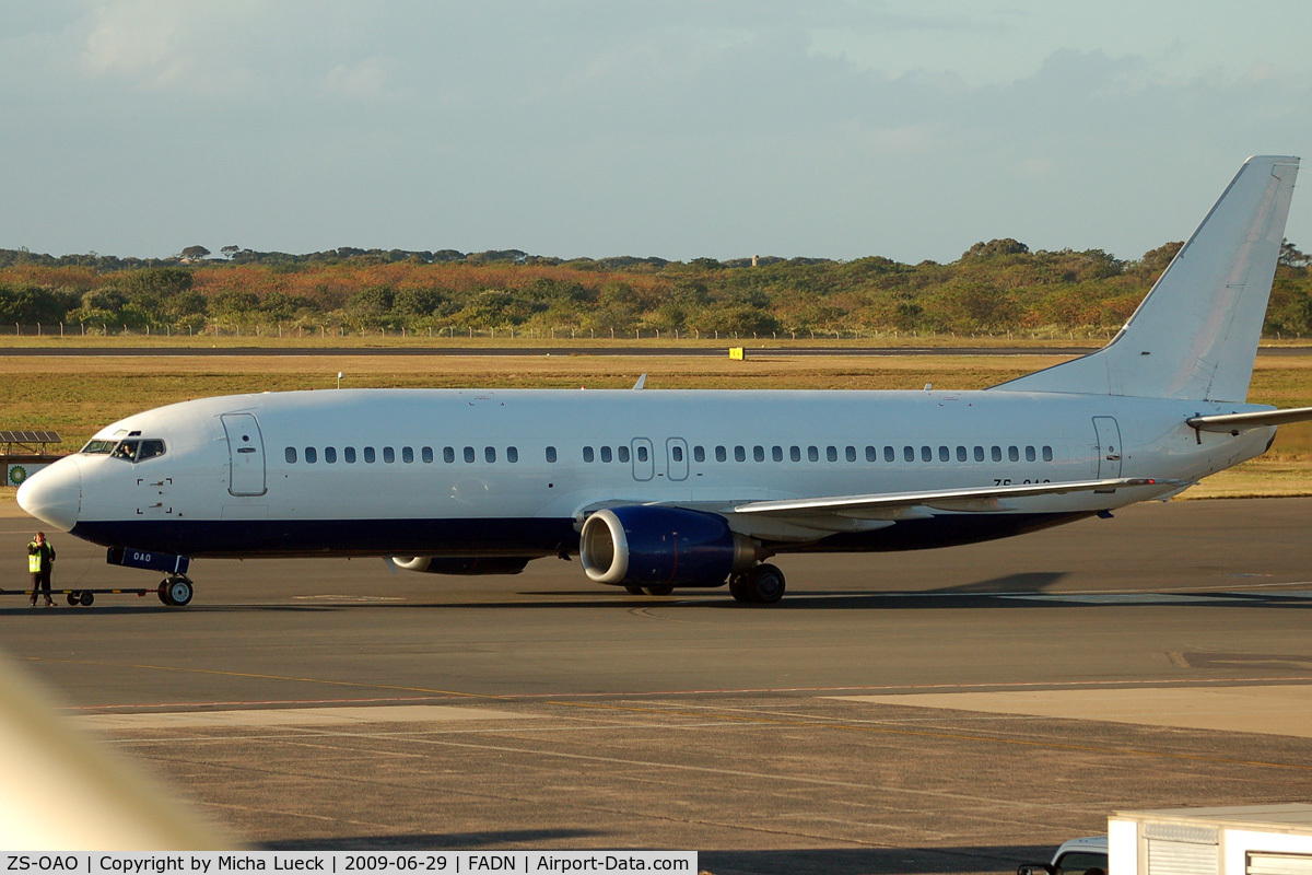 ZS-OAO, 1989 Boeing 737-4S3 C/N 24163, At Durban