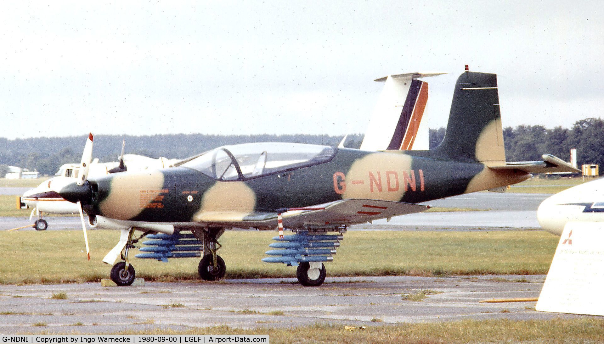 G-NDNI, 1977 Norman NDN-1 Firecracker C/N 001, NDN-Aircraft NDN-1 Firecracker at Farnborough International 1980
