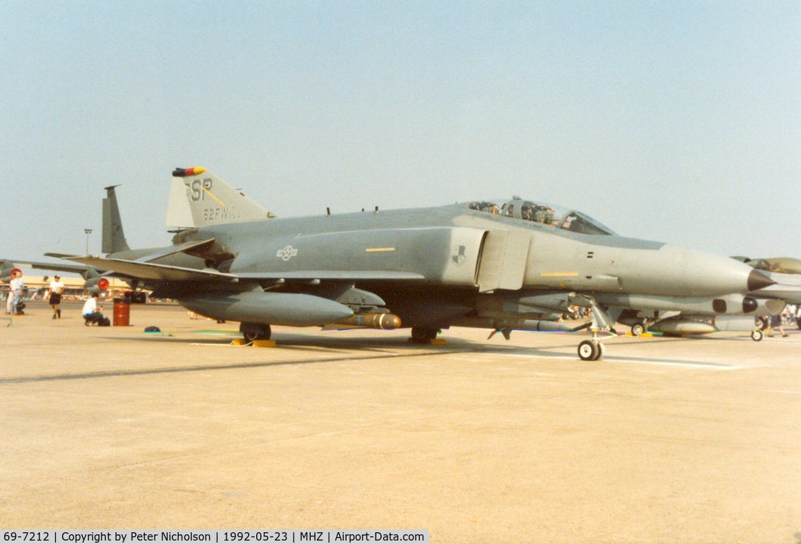 69-7212, 1969 McDonnell Douglas F-4G Phantom II C/N 3869, F-4G Phantom of 52nd Fighter Wing at the 1992 Mildenhall Air Fete.