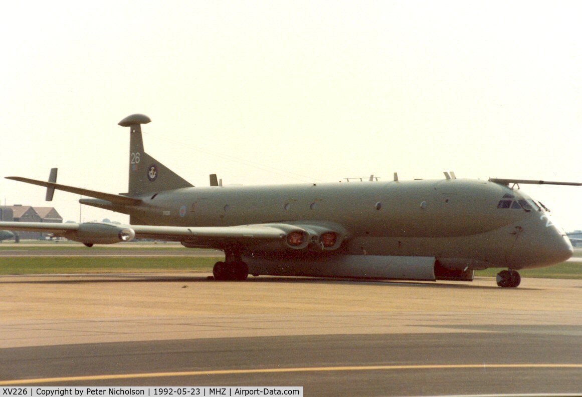 XV226, 1968 Hawker Siddeley Nimrod MR.2 C/N 8001, Nimrod MR.2 of 42 Squadron at the 1992 Mildenhall Air Fete.